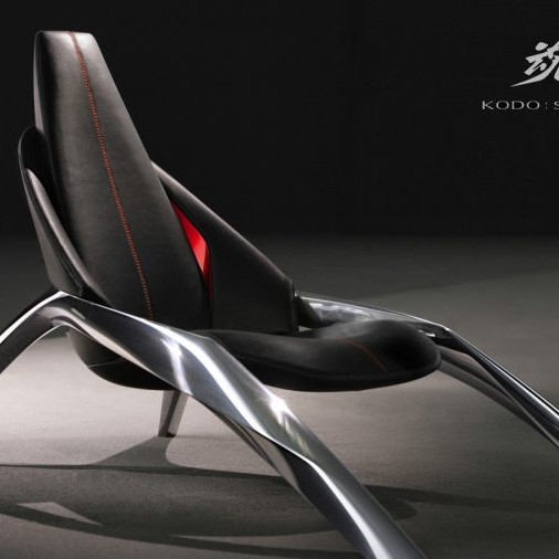 Mazda Messeaktivierung IAA: Ein schwarzer Designstuhl.